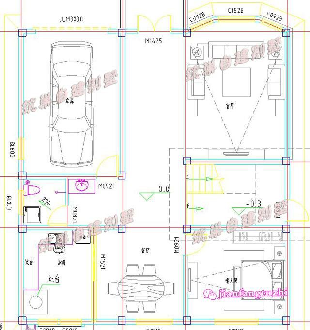 5款带露台农村三层自建别墅图纸11x12米，造价30万，只差宅基地啦