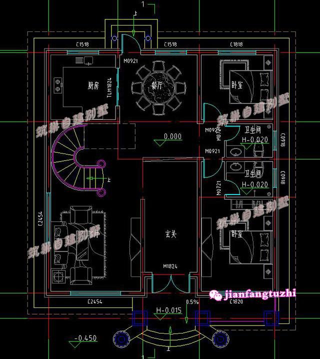 5款带露台农村三层自建别墅图纸11x12米，造价30万，只差宅基地啦