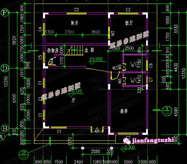 5款带露台农村三层自建别墅图纸11x12米，造价30万，只差宅基地啦