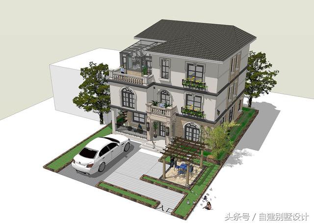 适合农村修建的三层别墅，大厨房、大餐厅不用再为过年人多发愁了