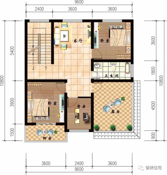 两栋面宽9米多的农村别墅，第二栋平屋面设计，卧室带独卫很方便