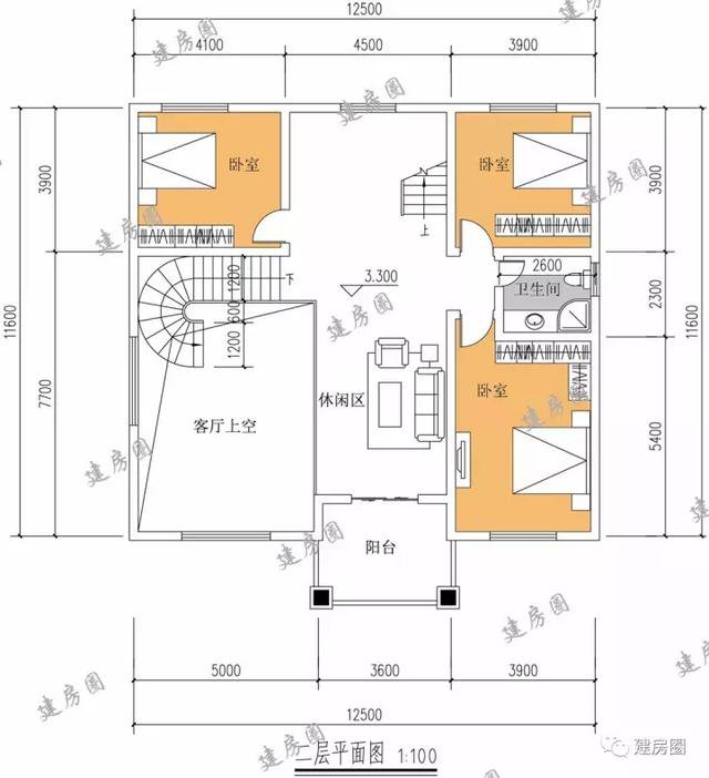 一款受众广泛10.8mX11.3m三层简欧风格别墅，建好后倍有面子