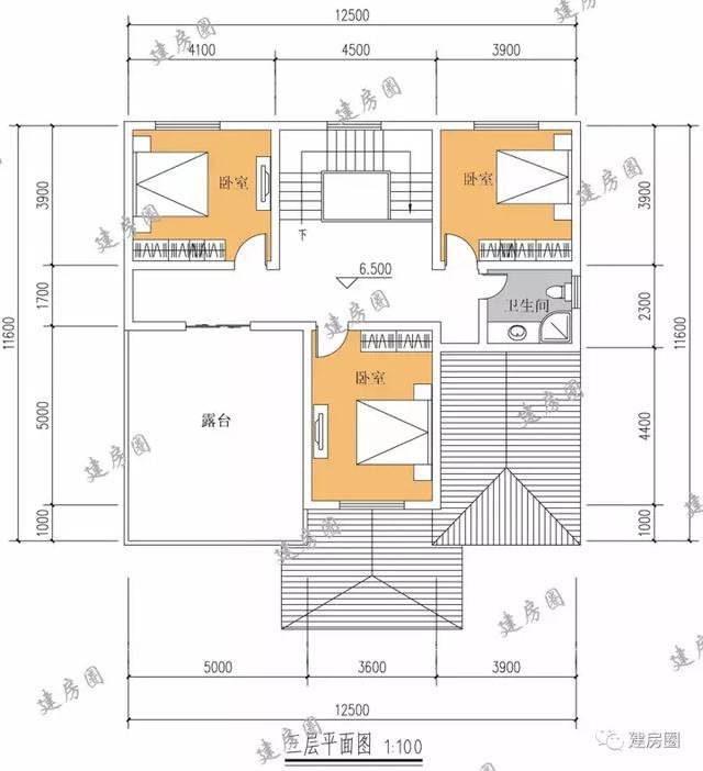 一款受众广泛10.8mX11.3m三层简欧风格别墅，建好后倍有面子