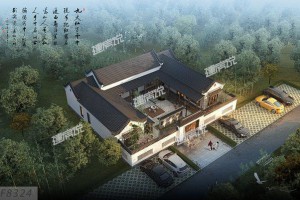 一层四合院别墅案例，一层也霸气十足，理想的家园。
