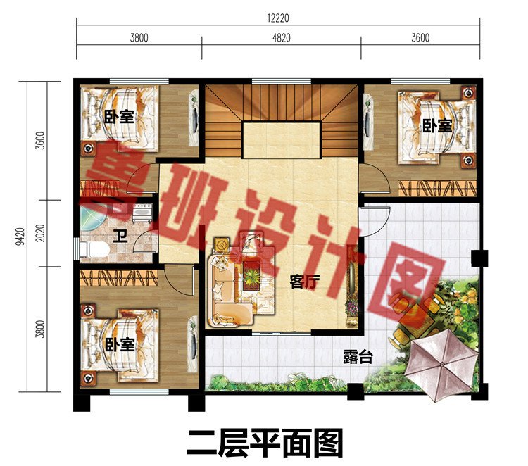 带开放式车库小户型二层农村自建别墅设计方案，造价仅15万！