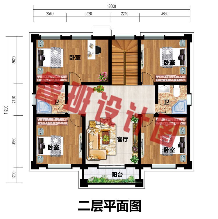 现代简约农村二层别墅自建房设计图，外立面时尚大气