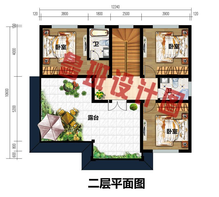 带柴火房二层自建房别墅设计图，户型紧凑实用