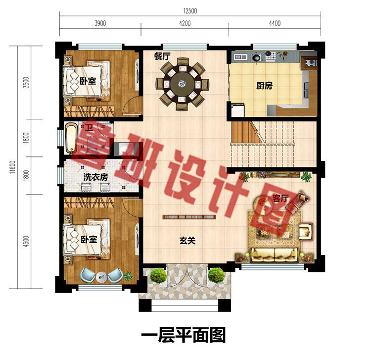 13万二层农村自建别墅设计图，占地100-140平方米多户型