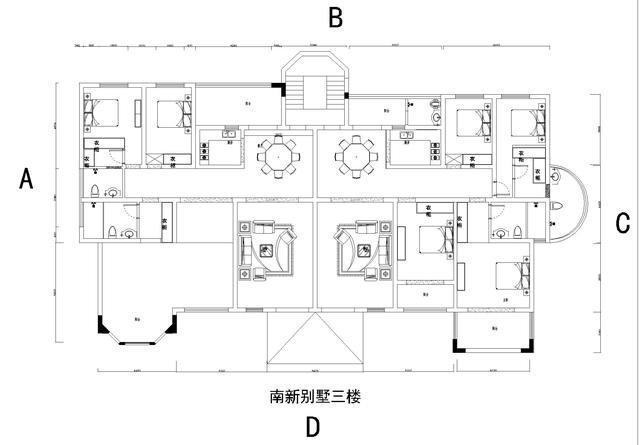 两兄弟合建占地360平米三层豪华欧式联排别墅，三层六个独立户型