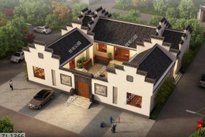 19×19米徽派别墅设计图纸，感受徽派建筑带来的清新与典雅。