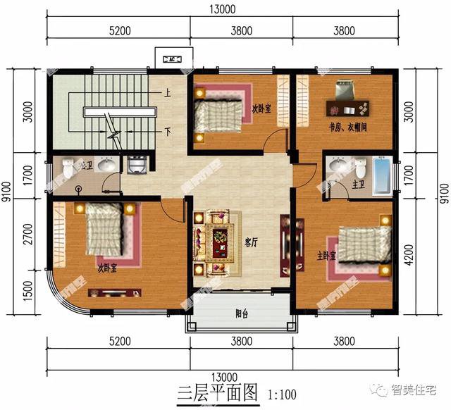 很受大众喜欢的两栋四层别墅，户型方正大气，施工难度低