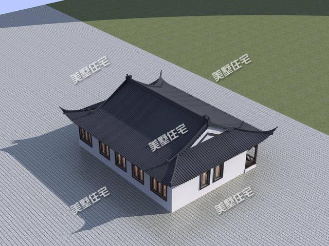 农村最火的中式别墅，尺寸17.24x12.84米，光看外形就想建