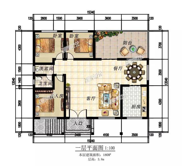 三栋在农村很流行的别墅，看过很多户型，还是第一栋最美