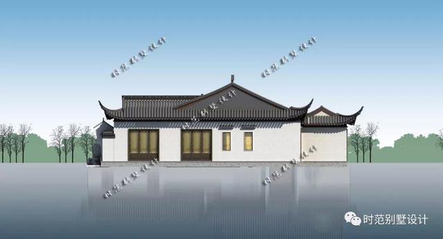 一层中式别墅带庭院水景，诗书传世的梦想之家