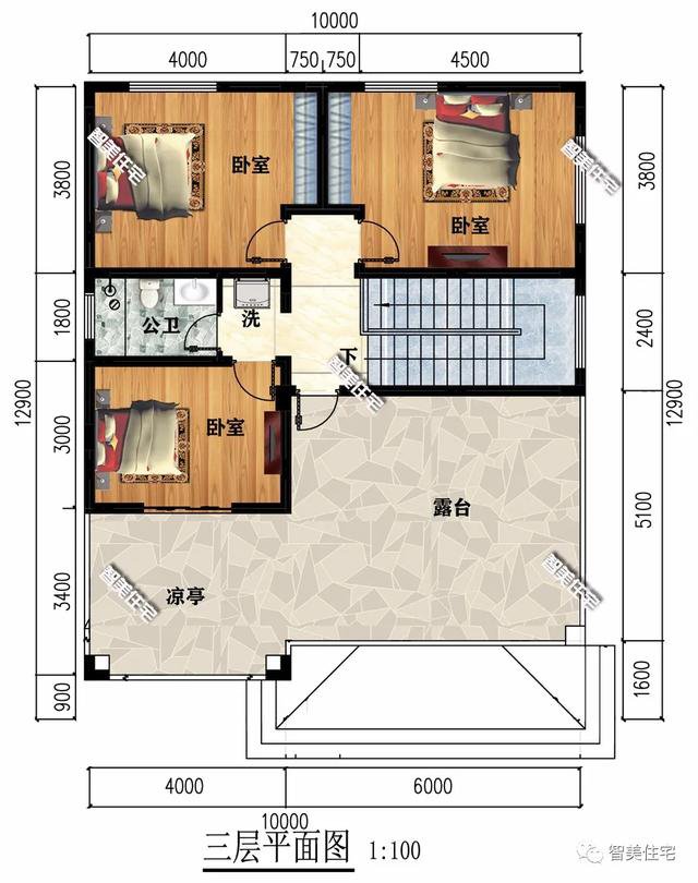 小面宽设计的农村别墅，第一栋带堂屋，南北通透住起来更惬意