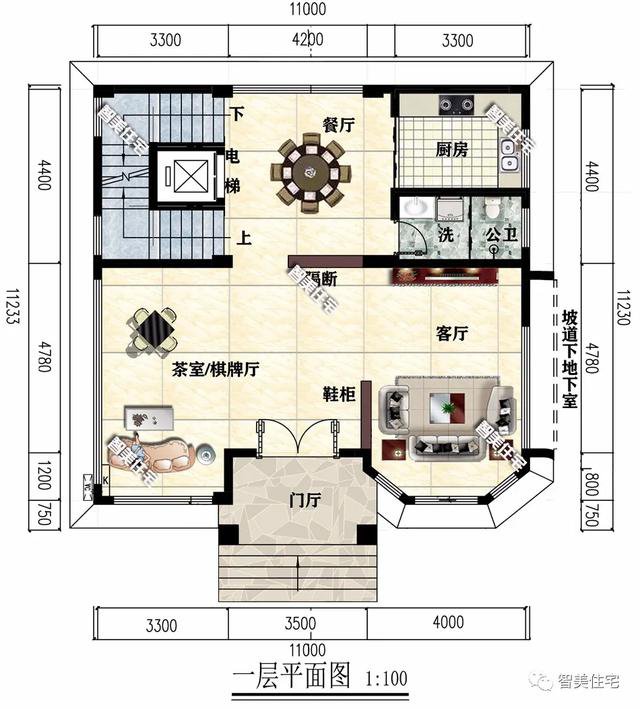 11×11.23米农村别墅，带地下室设计，一栋真豪宅