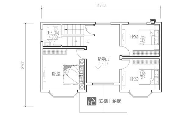 北京平谷李家别墅，建筑尺寸：12X8，土建造价：32万