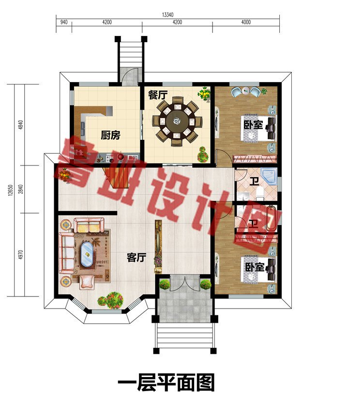 二层欧式新农村自建房别墅