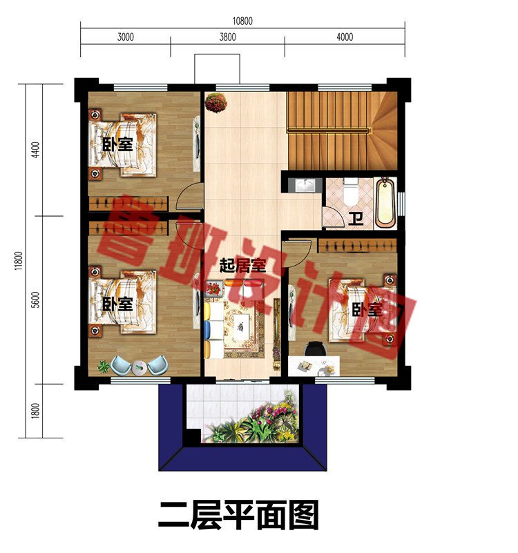 小户型两层新中式别墅设计图