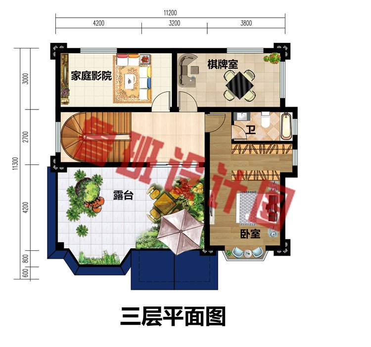 11x11米欧式农村三层自建房