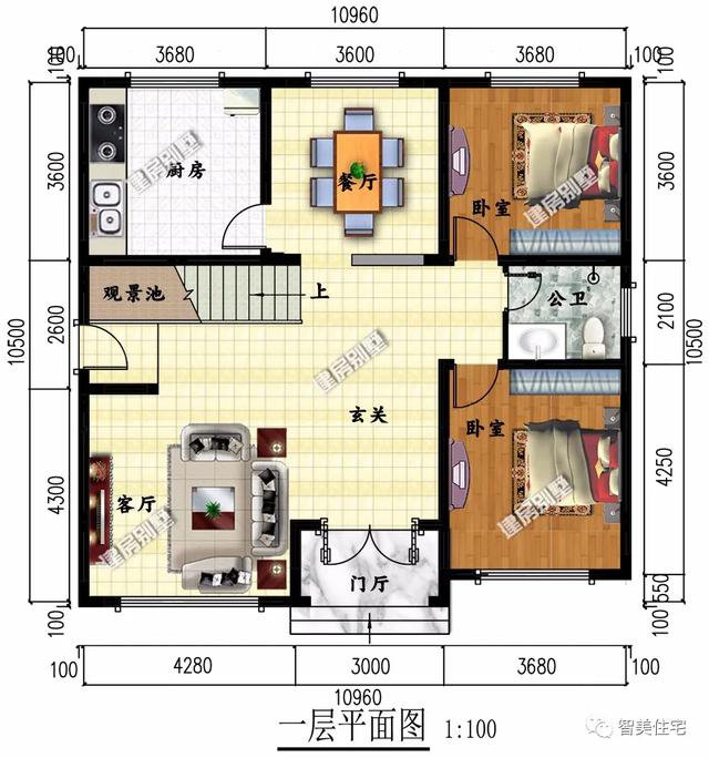 两栋宽10米多的二层别墅，简约秀气小洋房，建起来也很有面子