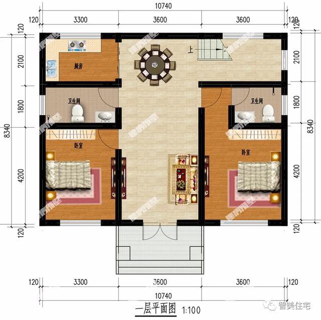 两栋宽10米多的二层别墅，简约秀气小洋房，建起来也很有面子