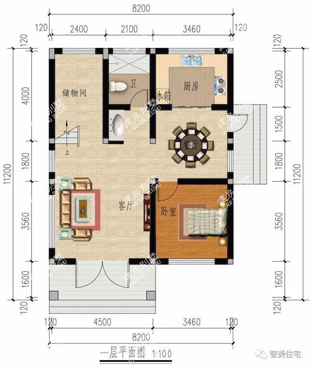 小面积设计的两层农村别墅，户型一带庭院，造价16万