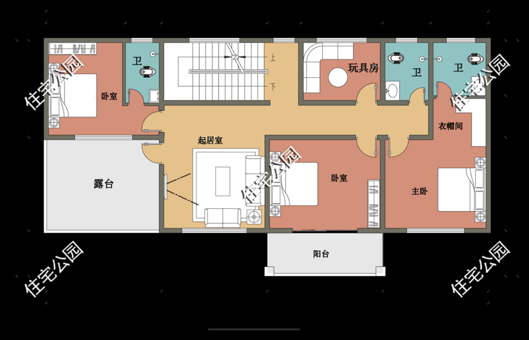 18×9米3层农村别墅，堂屋露台全都有，7间卧室绝对够住