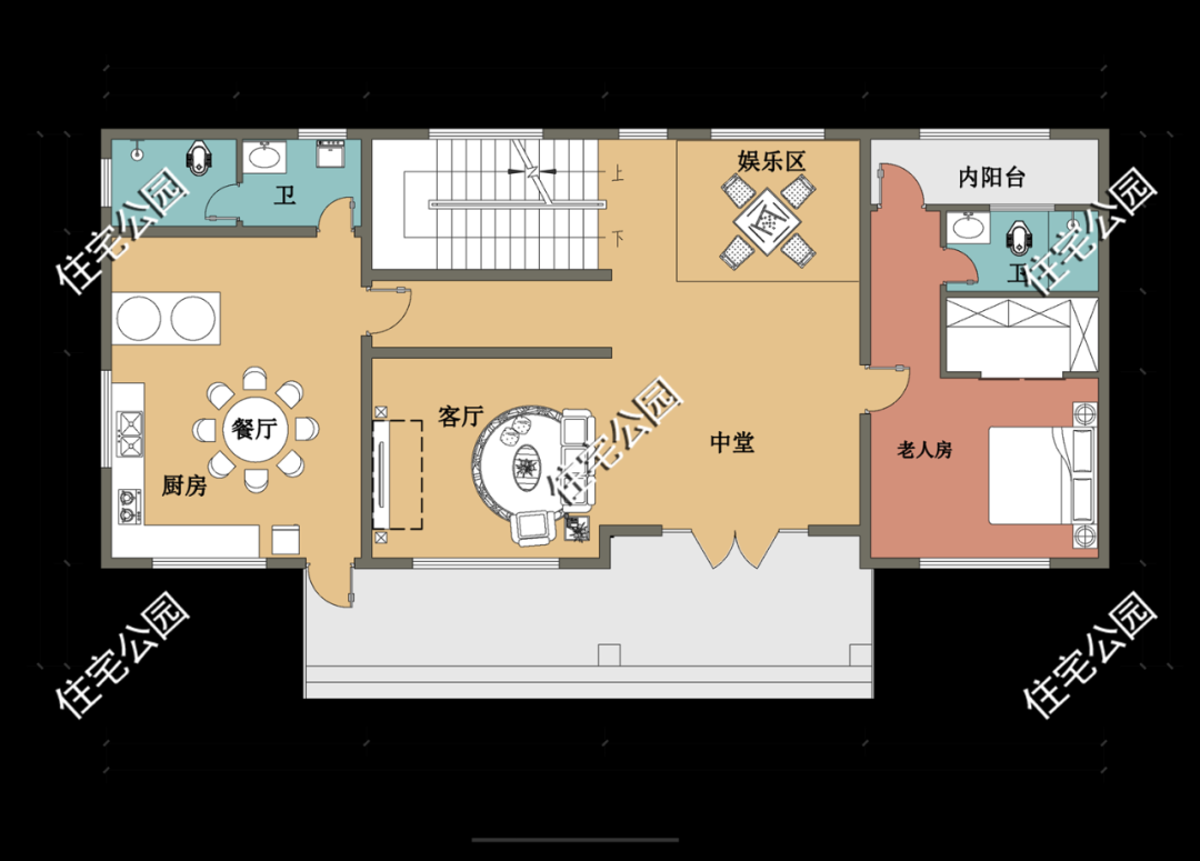 18×9米3层农村别墅，堂屋露台全都有，7间卧室绝对够住