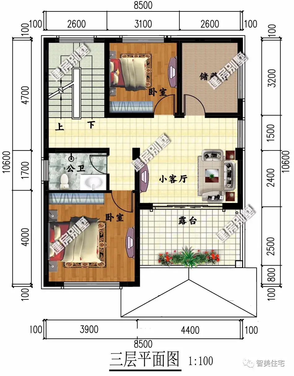 适合小宅基地上盖的两栋别墅，第一栋平屋面设计，第二栋很受欢迎
