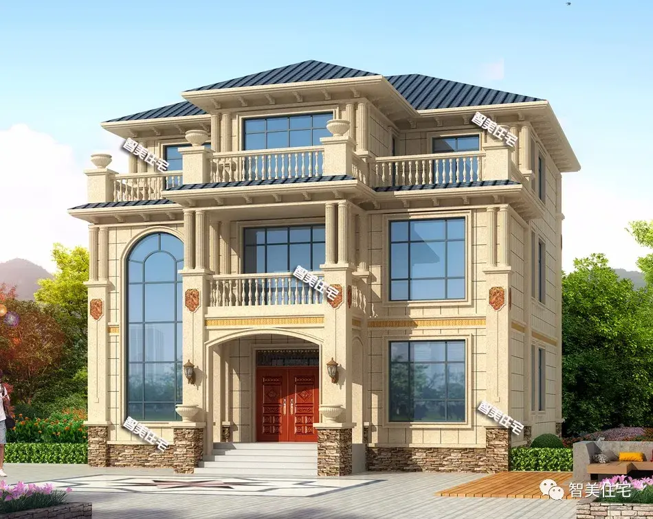 45万自建房户型图纸，看起来非常漂亮和大气。