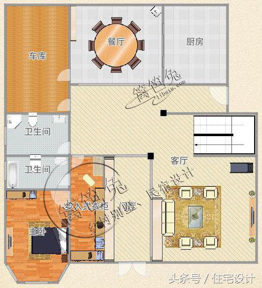 新农村自建房 占地260㎡、开间15.6米、进深17.3米 三层豪华别墅