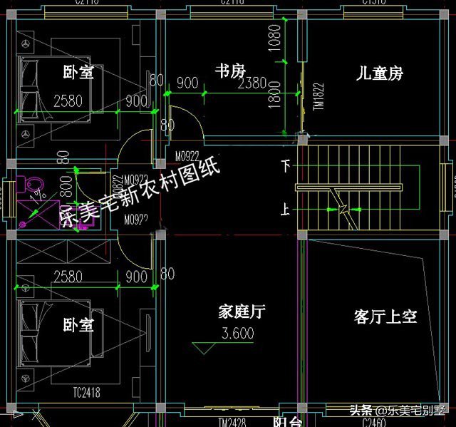 11x10米三层复式客厅农村别墅，带有儿童套房