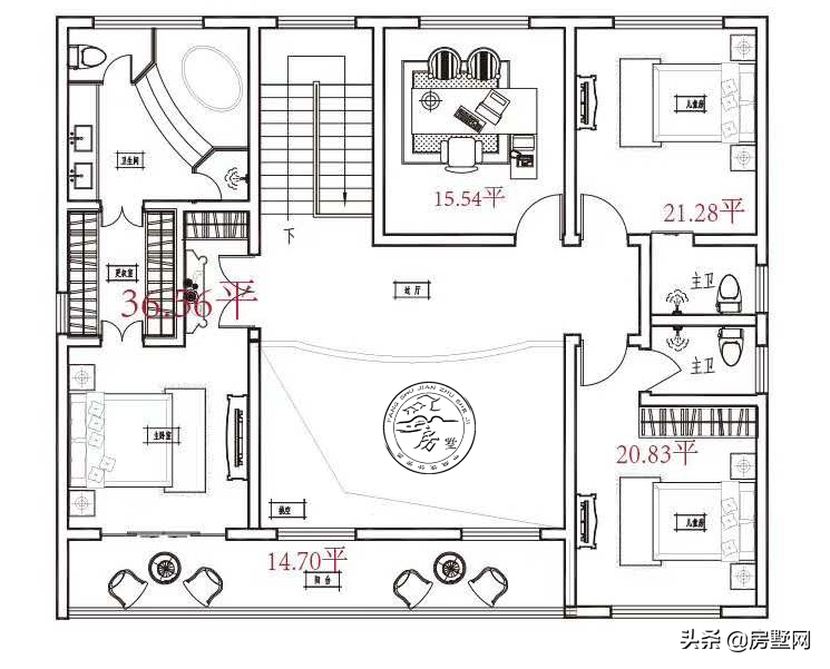 别墅设计：农村建房首选房型，大型天台复古典雅只在新中式