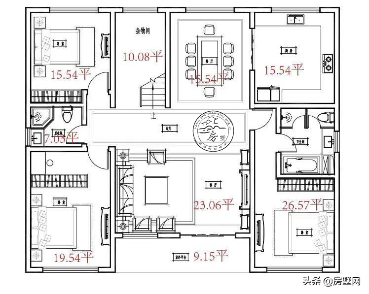 别墅设计：农村建房首选房型，大型天台复古典雅只在新中式