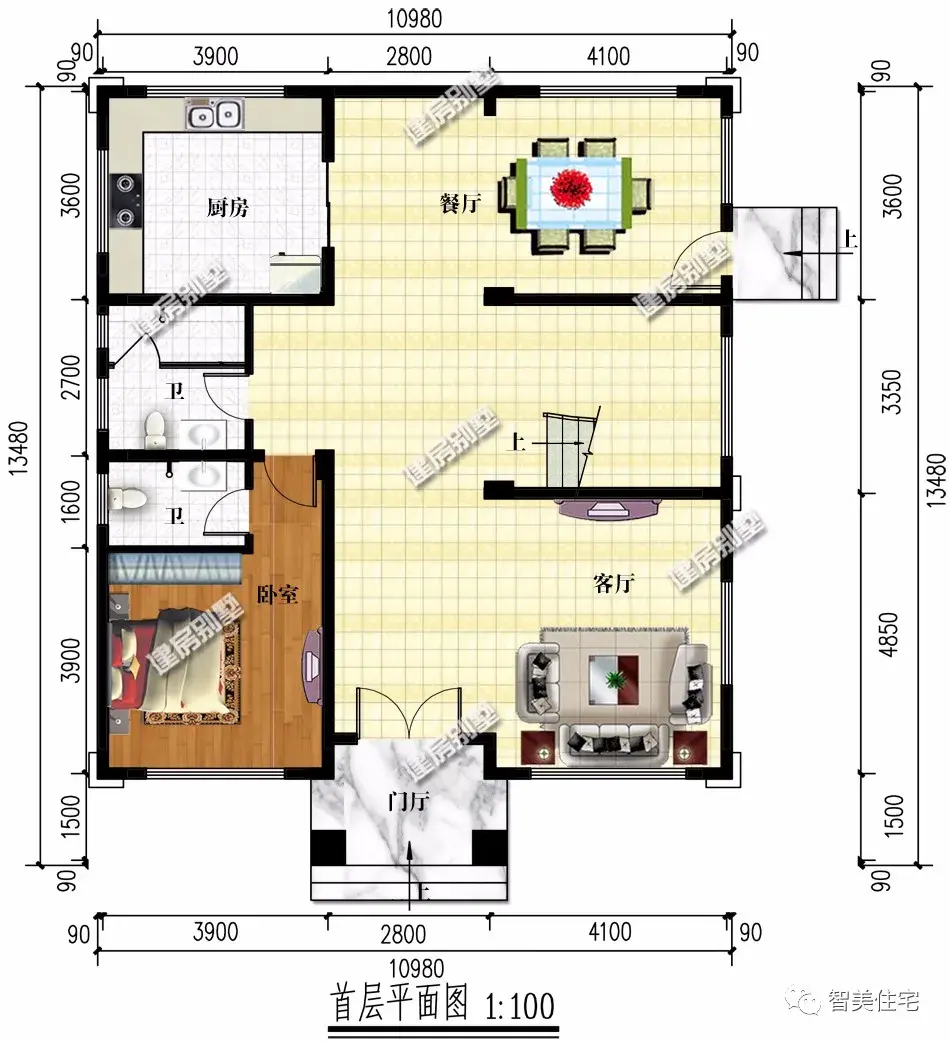 带10个阳台设计的农村四层别墅，框架结构，住起来真安逸