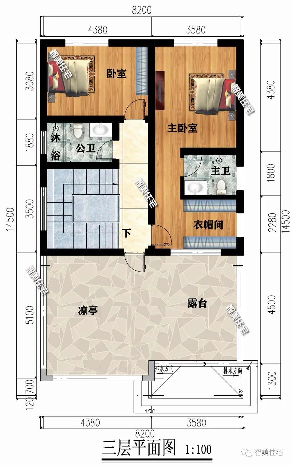 小面宽设计的简欧别墅，第一栋室内通透，带堂屋接地气