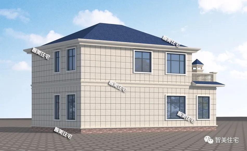 厨房单独建，带土灶的两层农村别墅，内配大堂屋真实用
