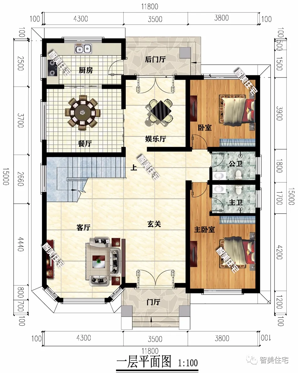 两栋客厅挑空设计，带八角窗的农村小别墅，这样建房谁不乐意？
