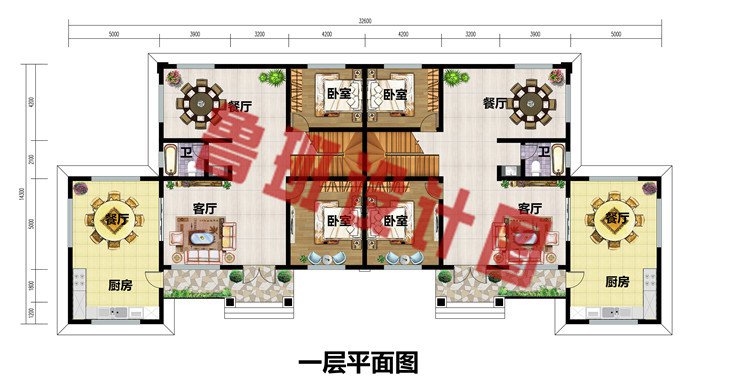 338平方米新农村双拼别墅全套