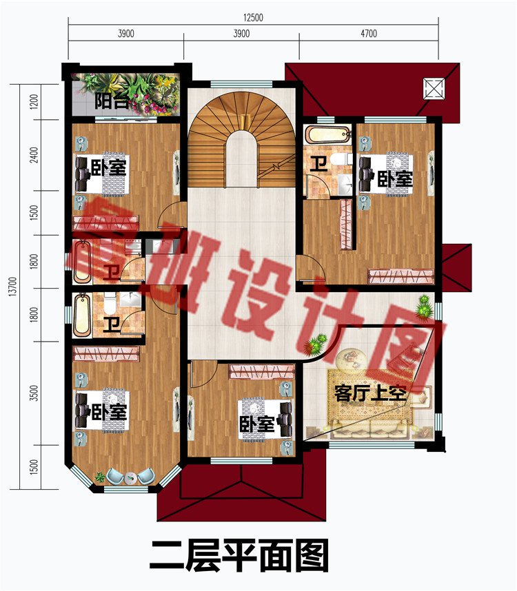 160平米大户型三层别墅设计