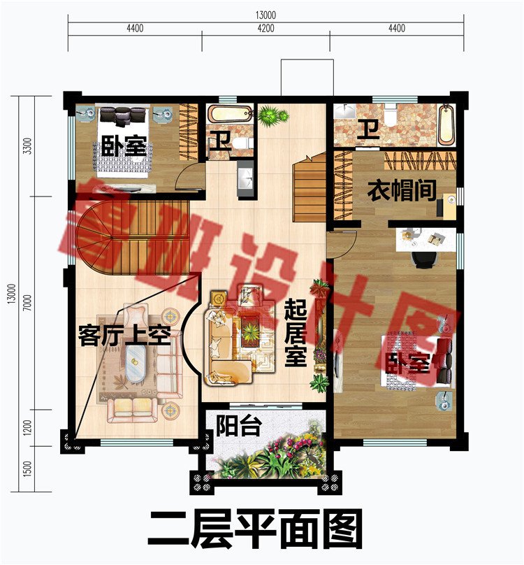 13×13米三层欧式农村实用楼房