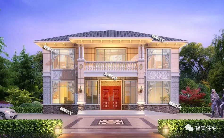 漂亮的二层小别墅，第一栋建在北京农村，主体造价25万