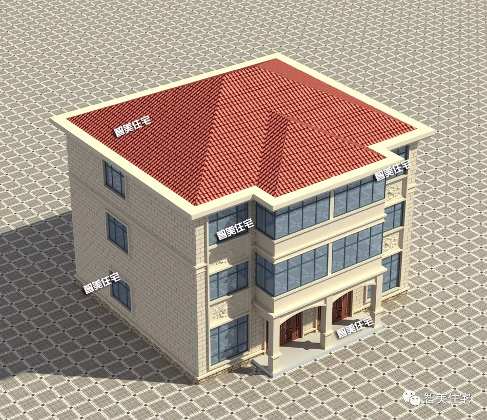 14×13.5米双拼别墅，斜屋顶VS平屋面，哪种更好看？