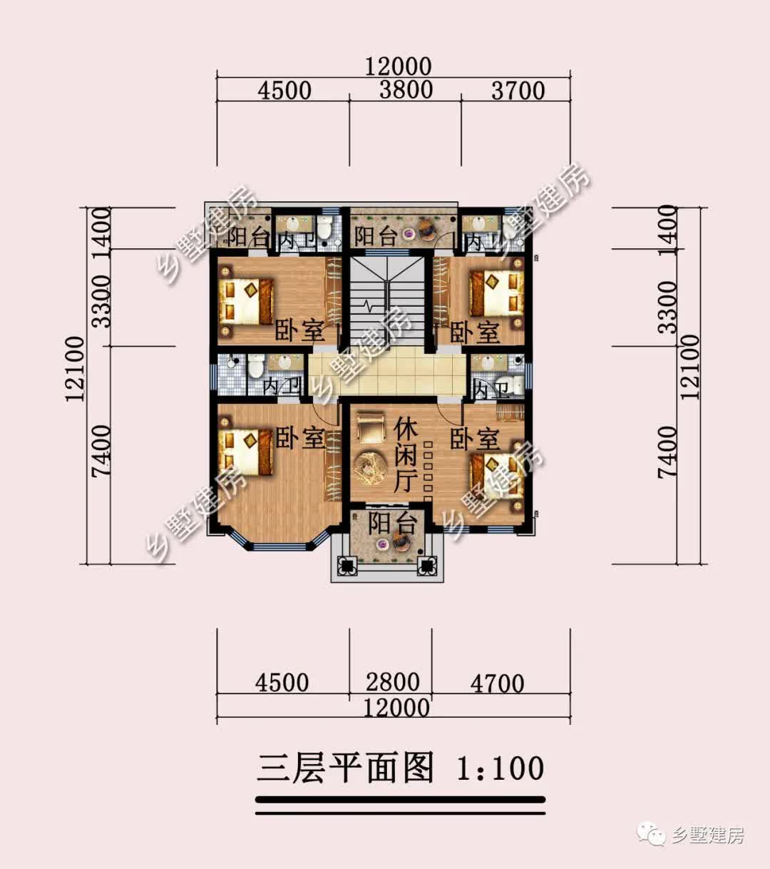 占地120平的四层欧式别墅，奢华典雅，成功人士必备