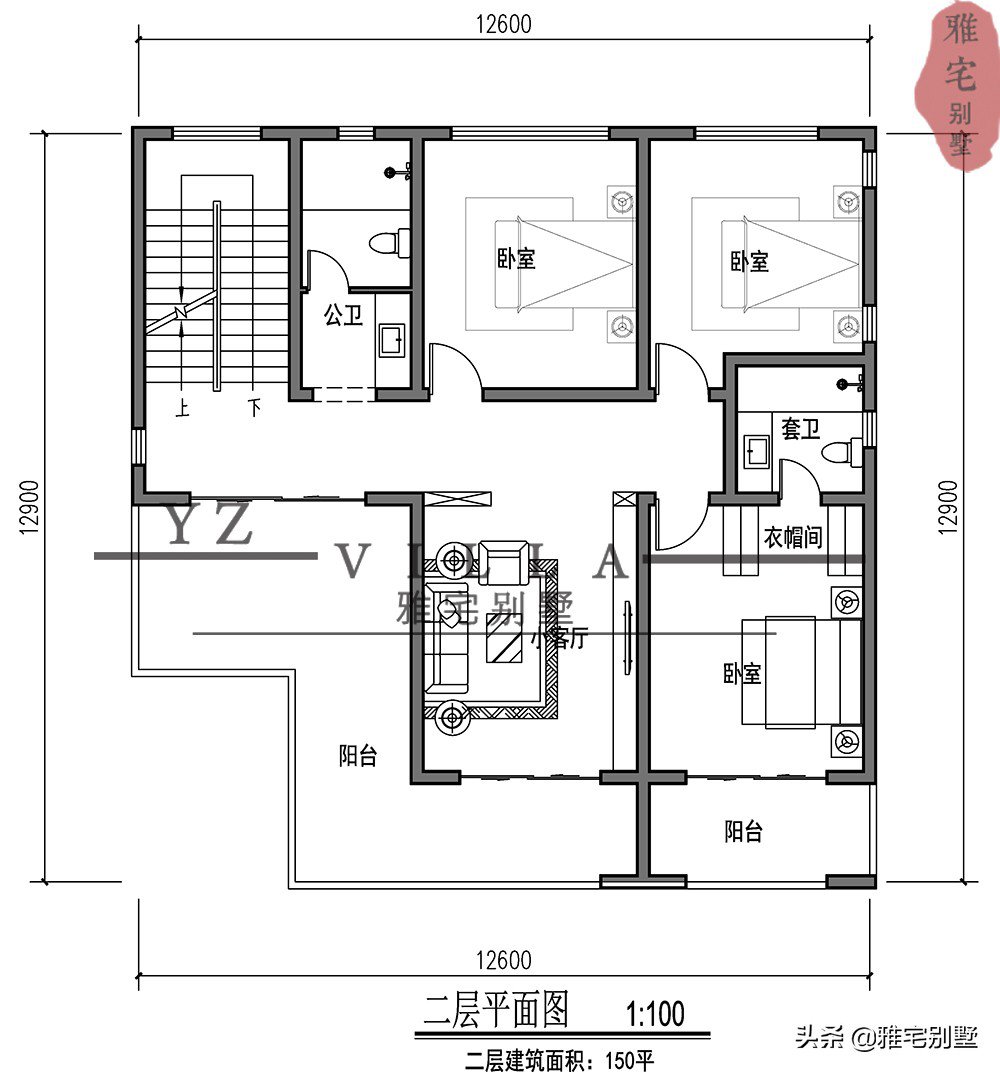 12x13米，福州两层现代自建房别墅，落地窗大露台毛坯30万
