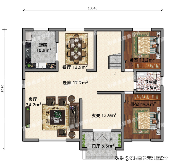 农村19万二层小楼图，占地108平米的带你感受不一样的自建房