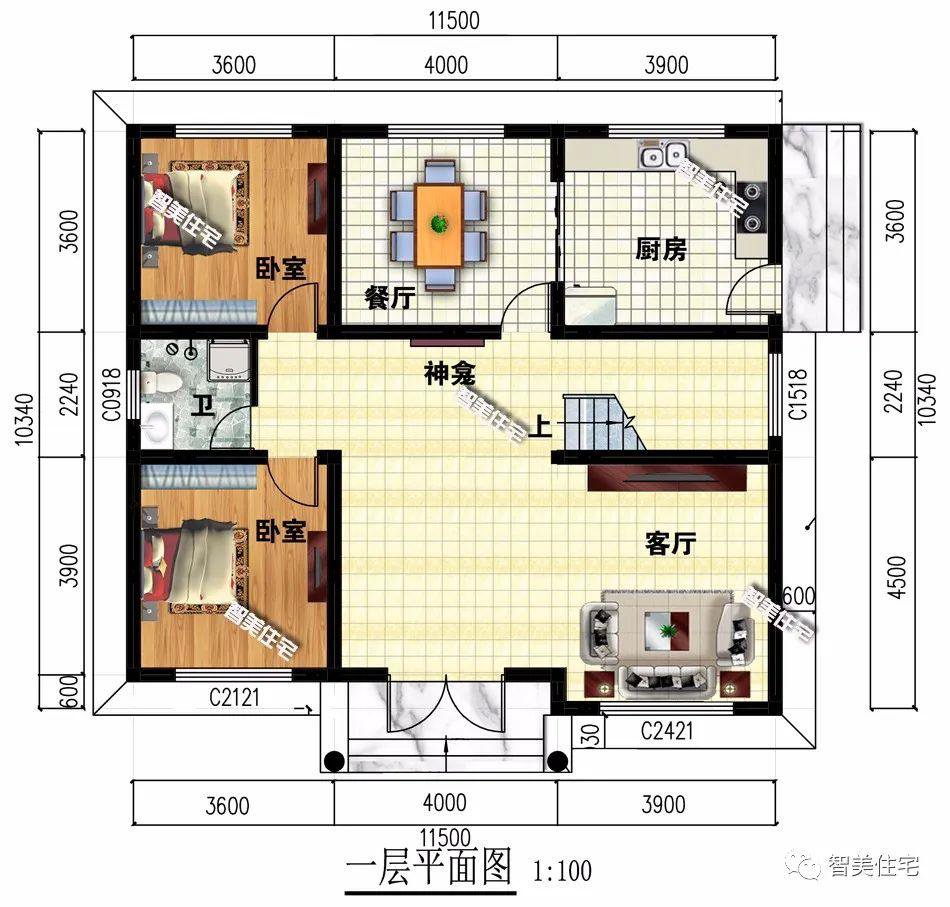 两栋宽11米左右的小别墅，带大露台设计，漂亮造价低