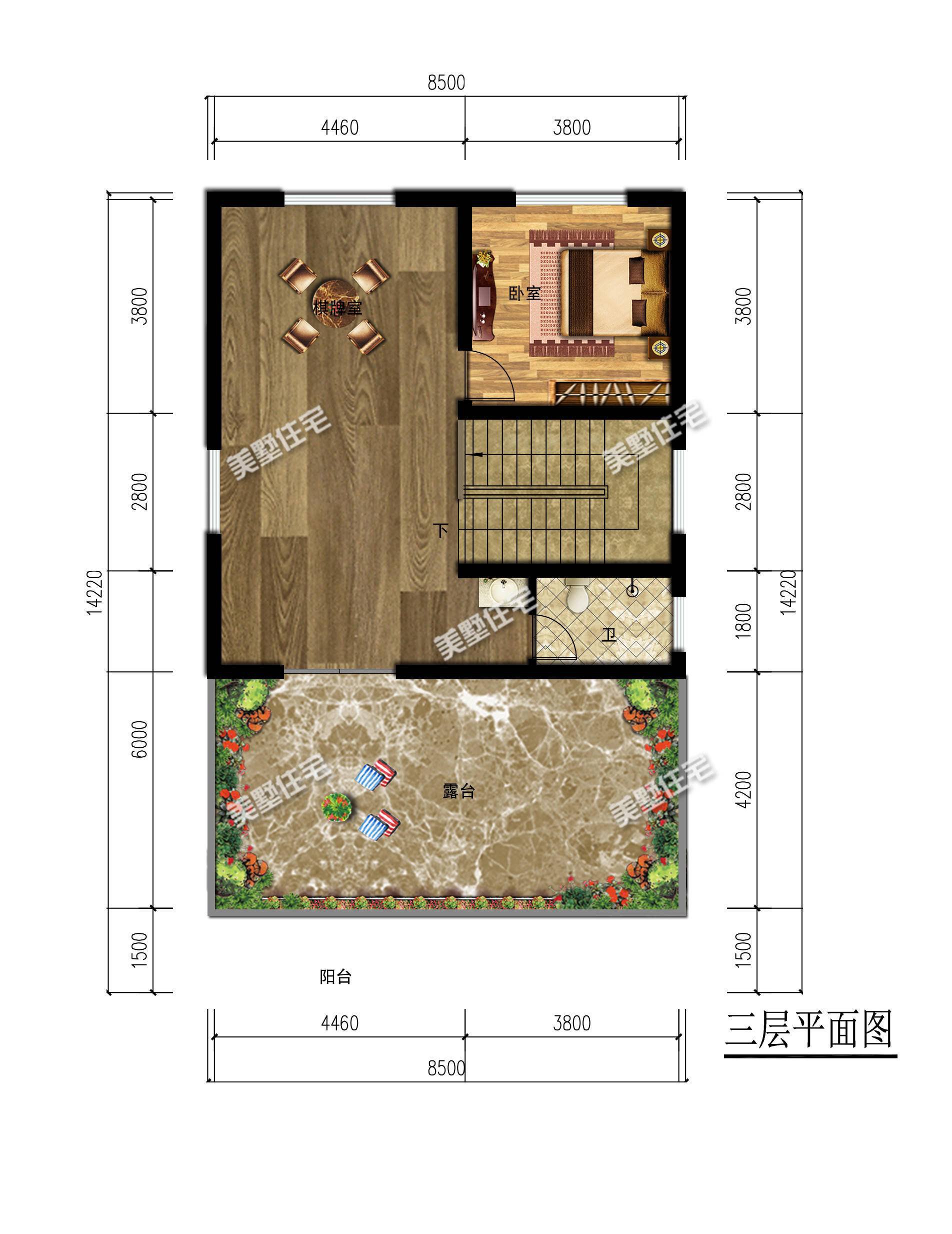 8x14米的简欧别墅，5卧5卫+大露台，小宅基地也能建好房