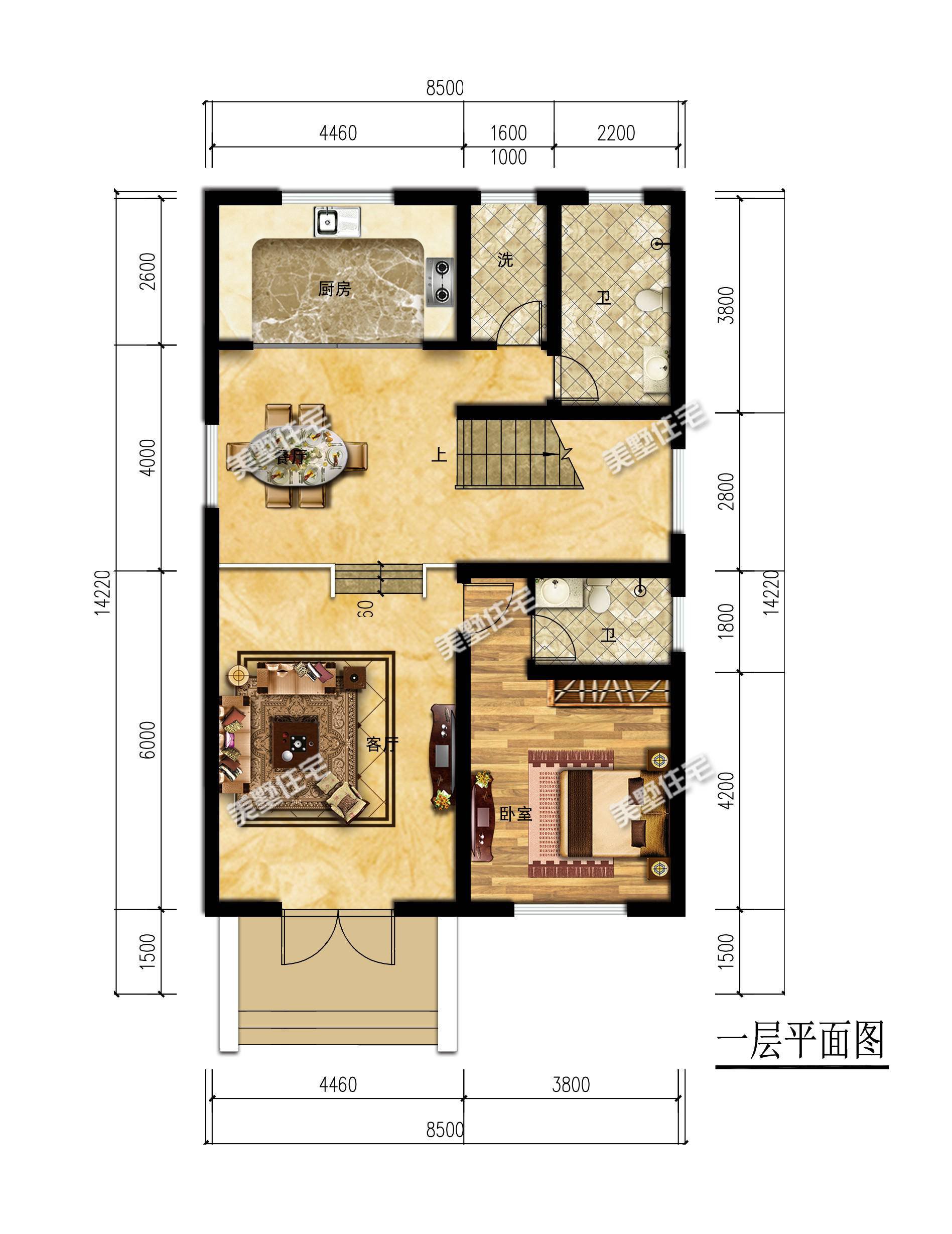 8x14米的简欧别墅，5卧5卫+大露台，小宅基地也能建好房